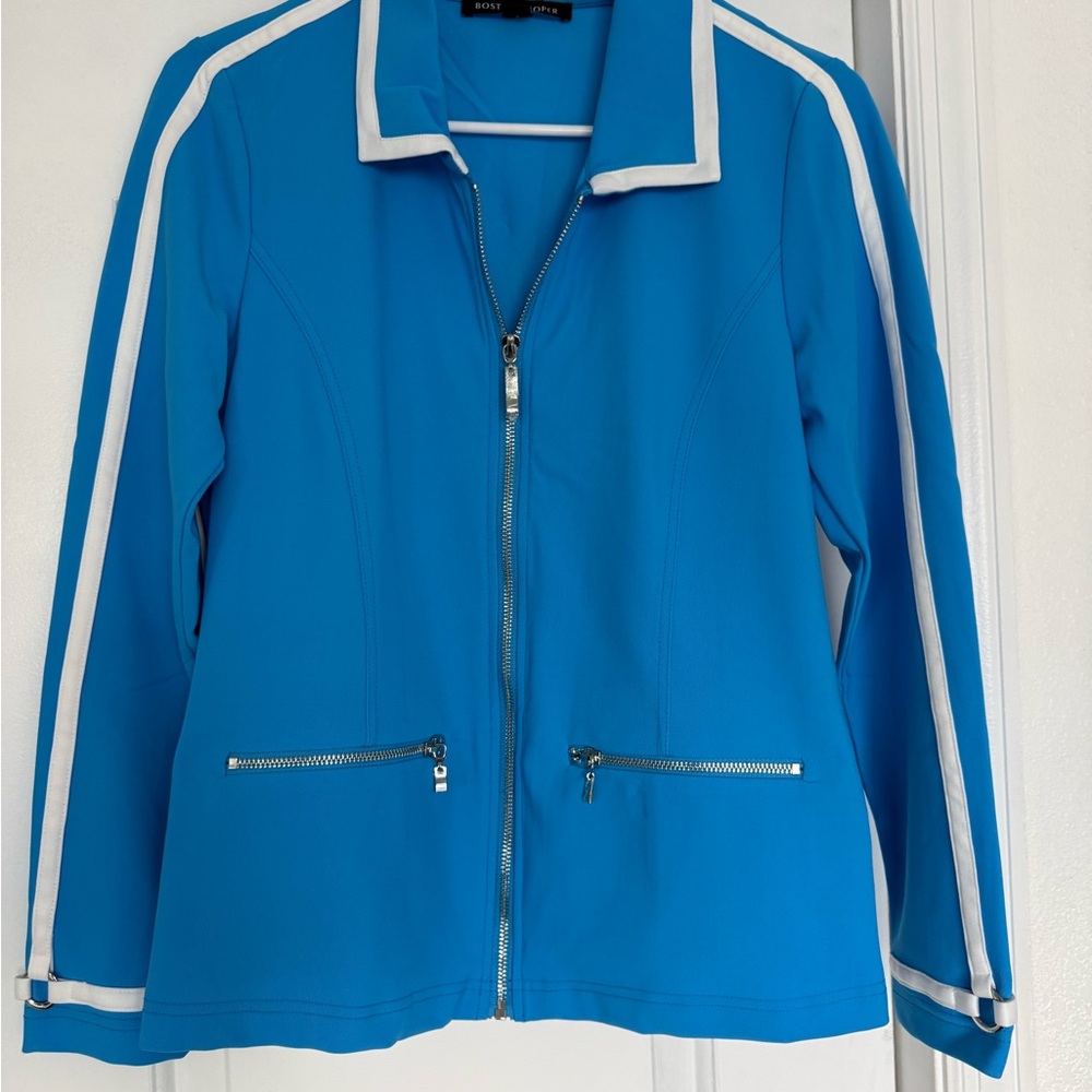 Boston Proper Blue Blazer with White Accents
